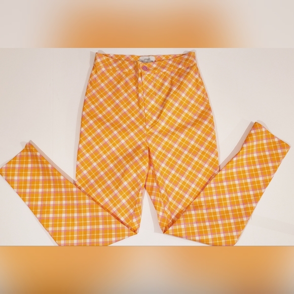 Urban Outfitters Orange Plaid Straight Leg Capri - Picture 5 of 5